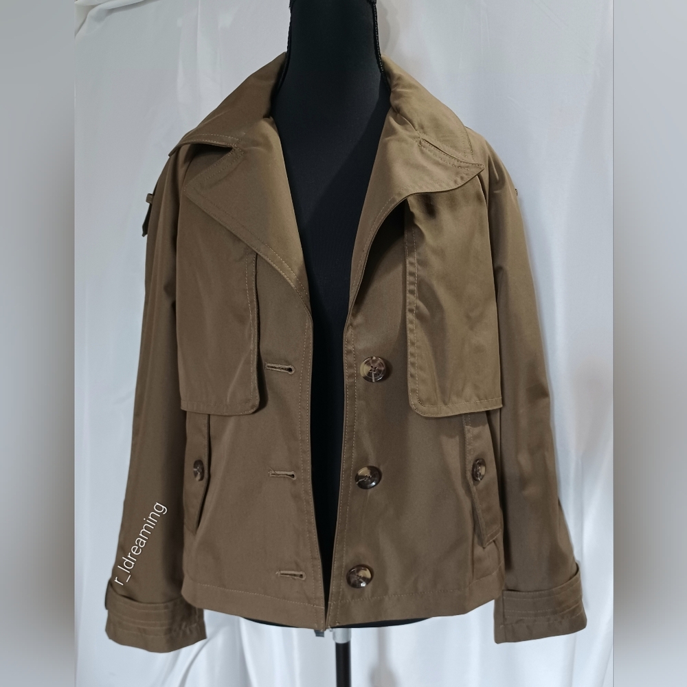 NWT New Heritage Olive Short Trench Jacket Size Small By Banana Republic Factory - Picture 6 of 11
